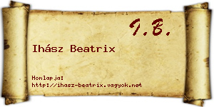 Ihász Beatrix névjegykártya